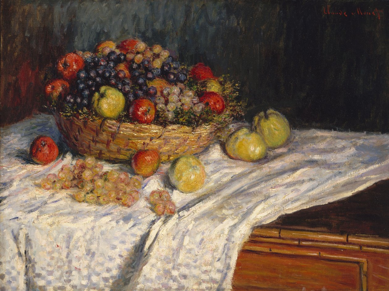 Manzanas y uvas de Claude Monet