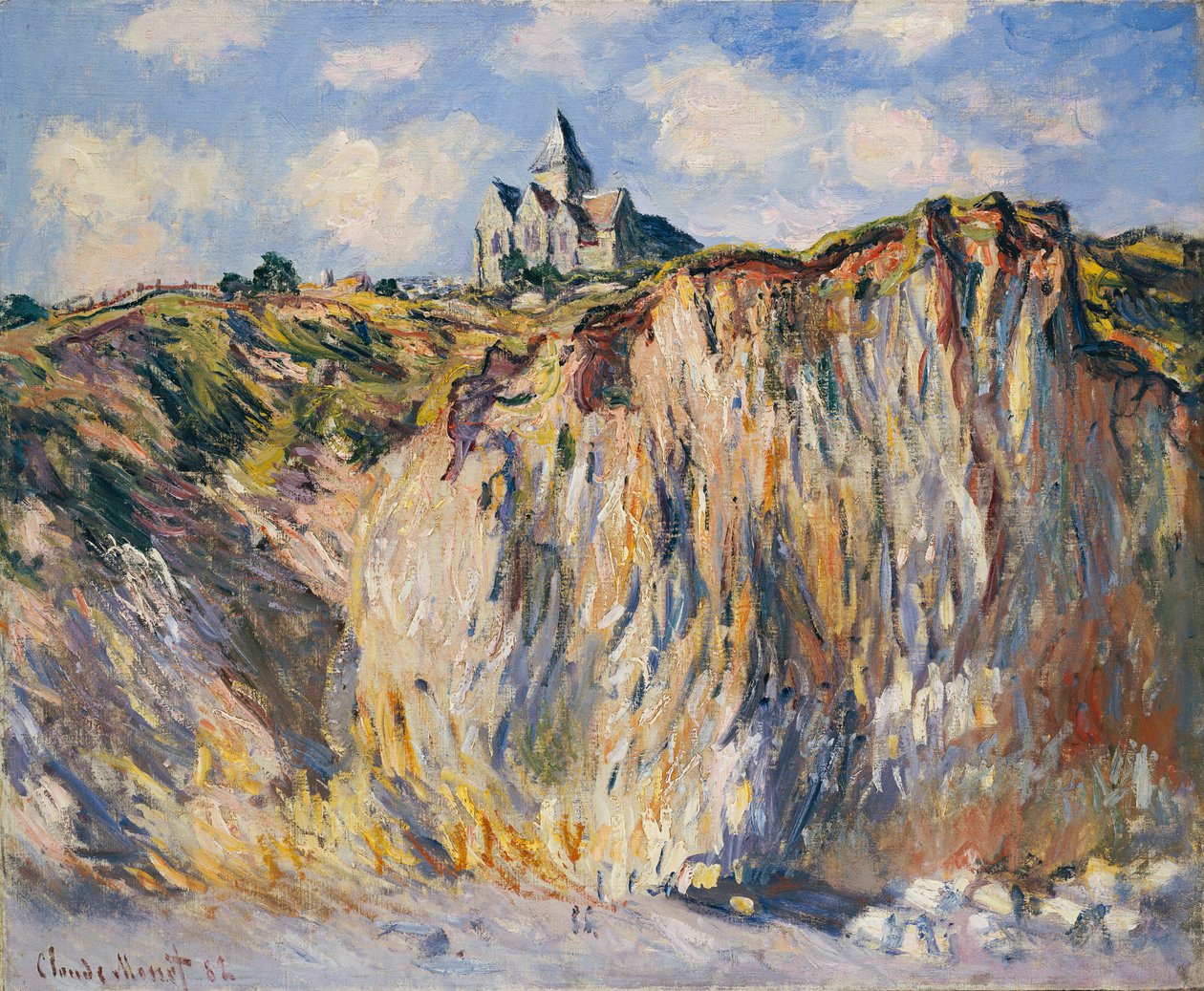 Iglesia en Varengeville, Mañana, 1882 de Claude Monet