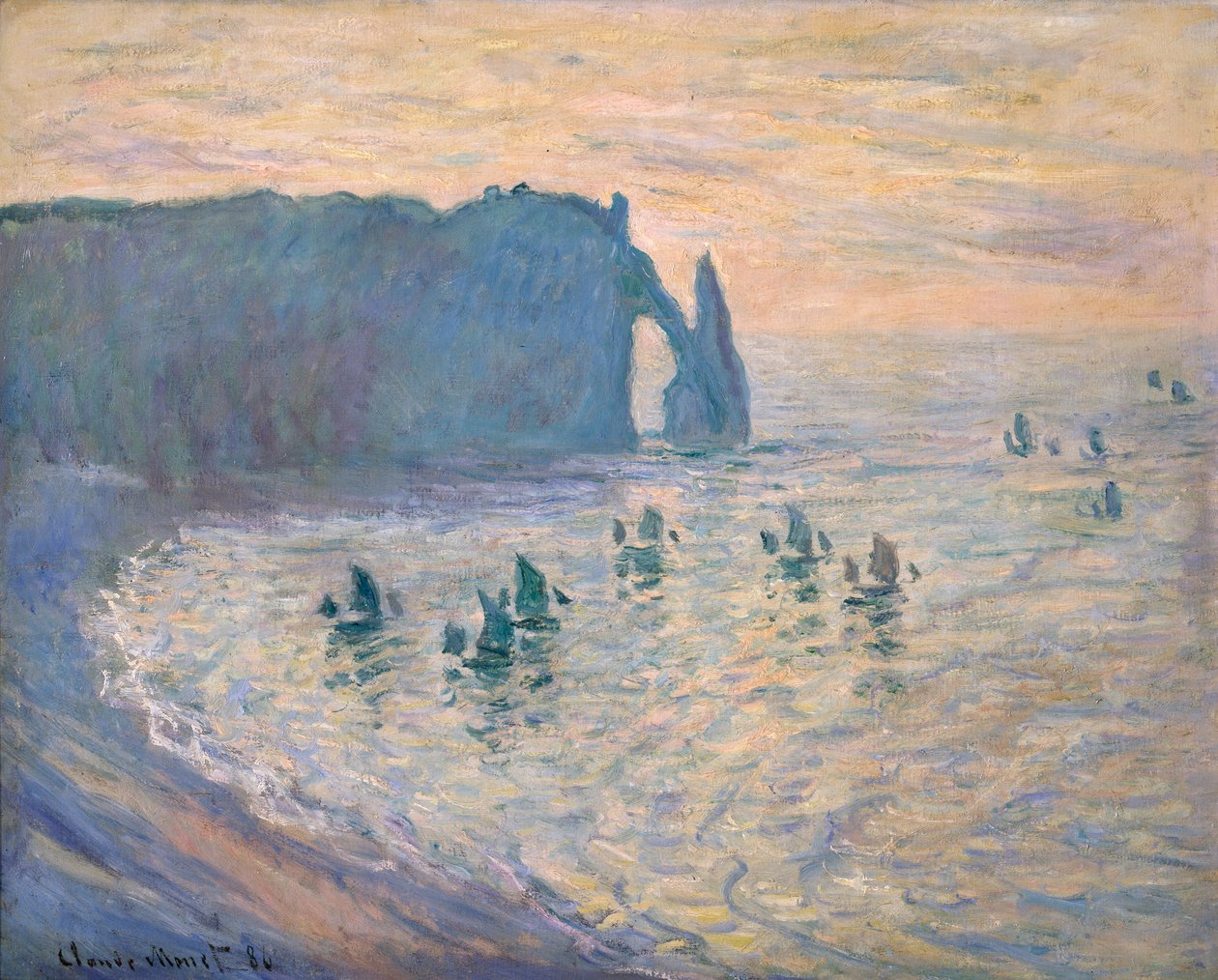 Acantilados en Étretat, 1885-1886 de Claude Monet