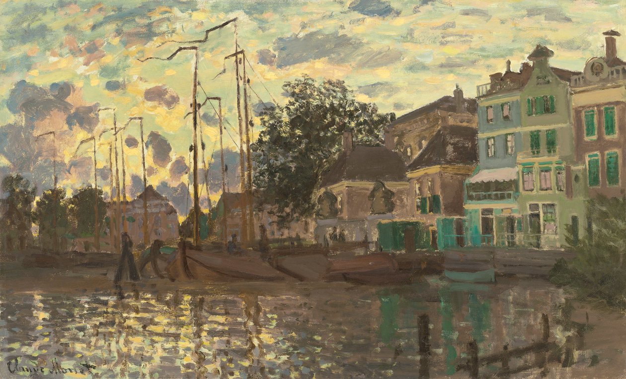 Le Dam en Zaandam, la tarde de Claude Monet
