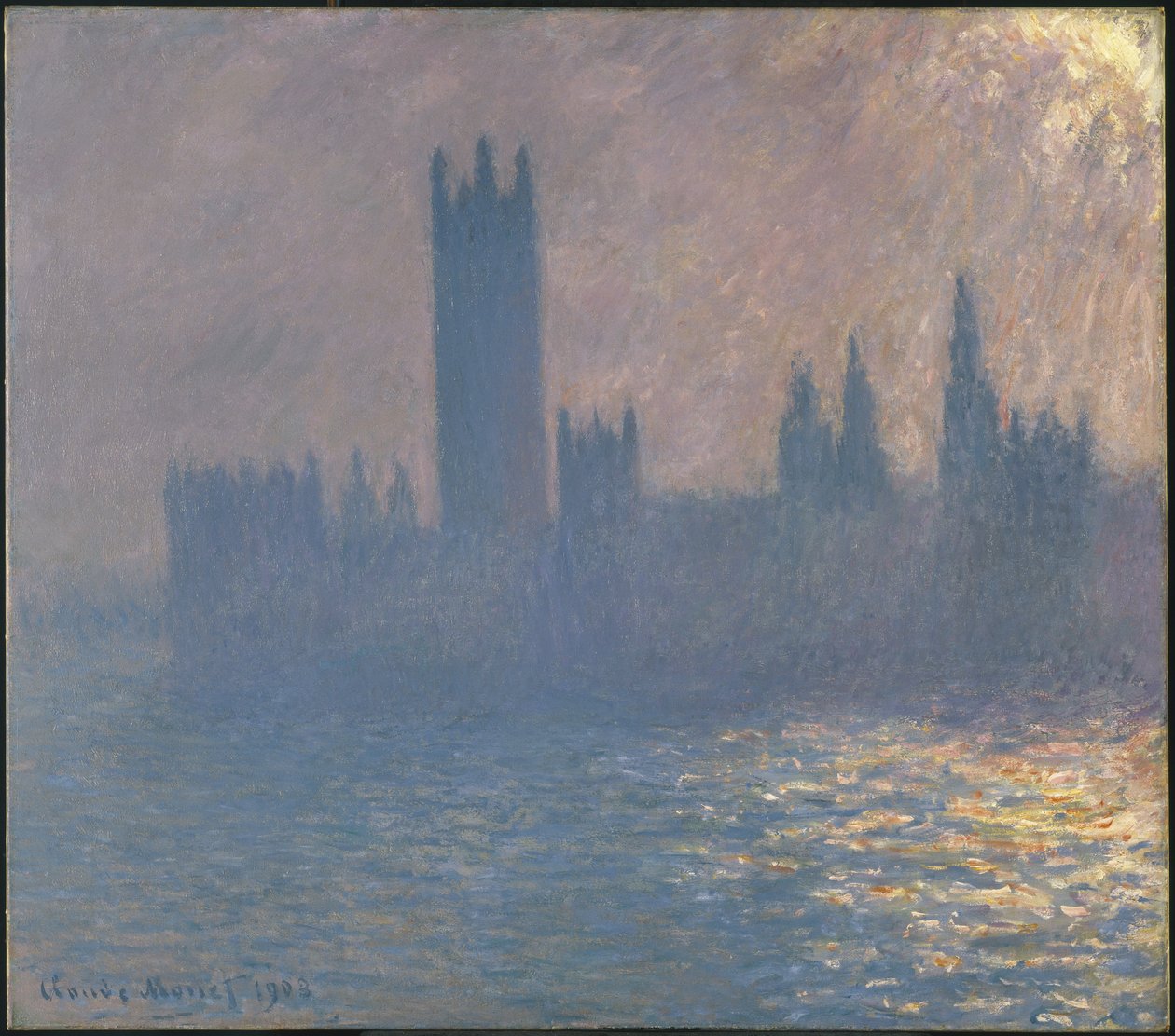 El Parlamento, efecto de sol de Claude Monet