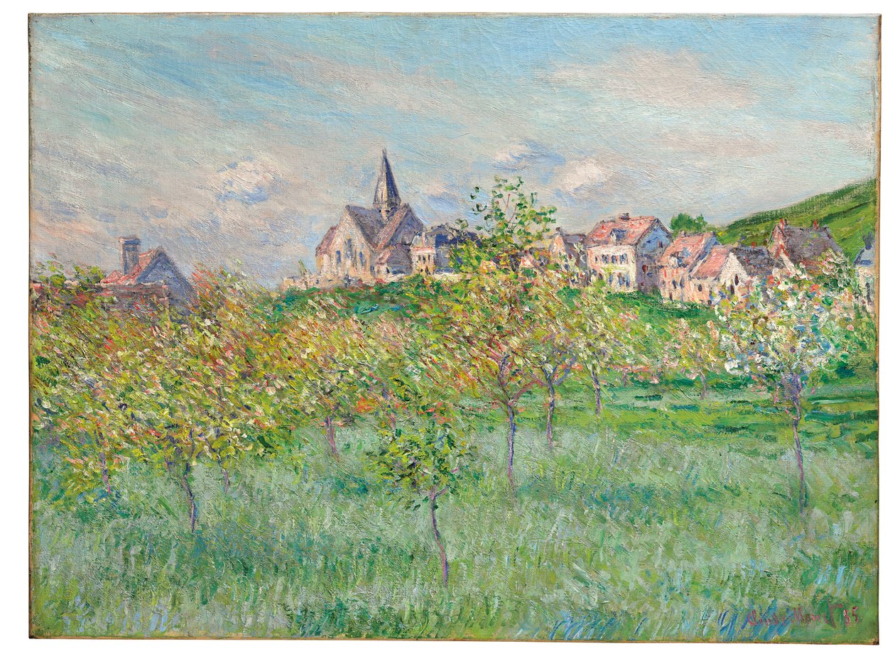 Primavera en Giverny, efecto de tarde, 1885 de Claude Monet