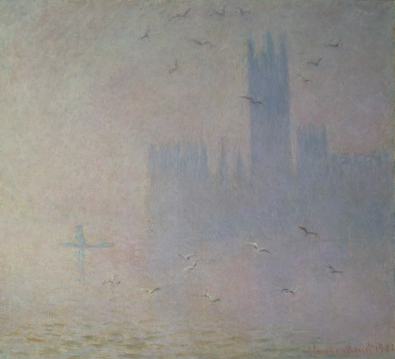 Gaviotas sobre las Casas del Parlamento, 1904 de Claude Monet