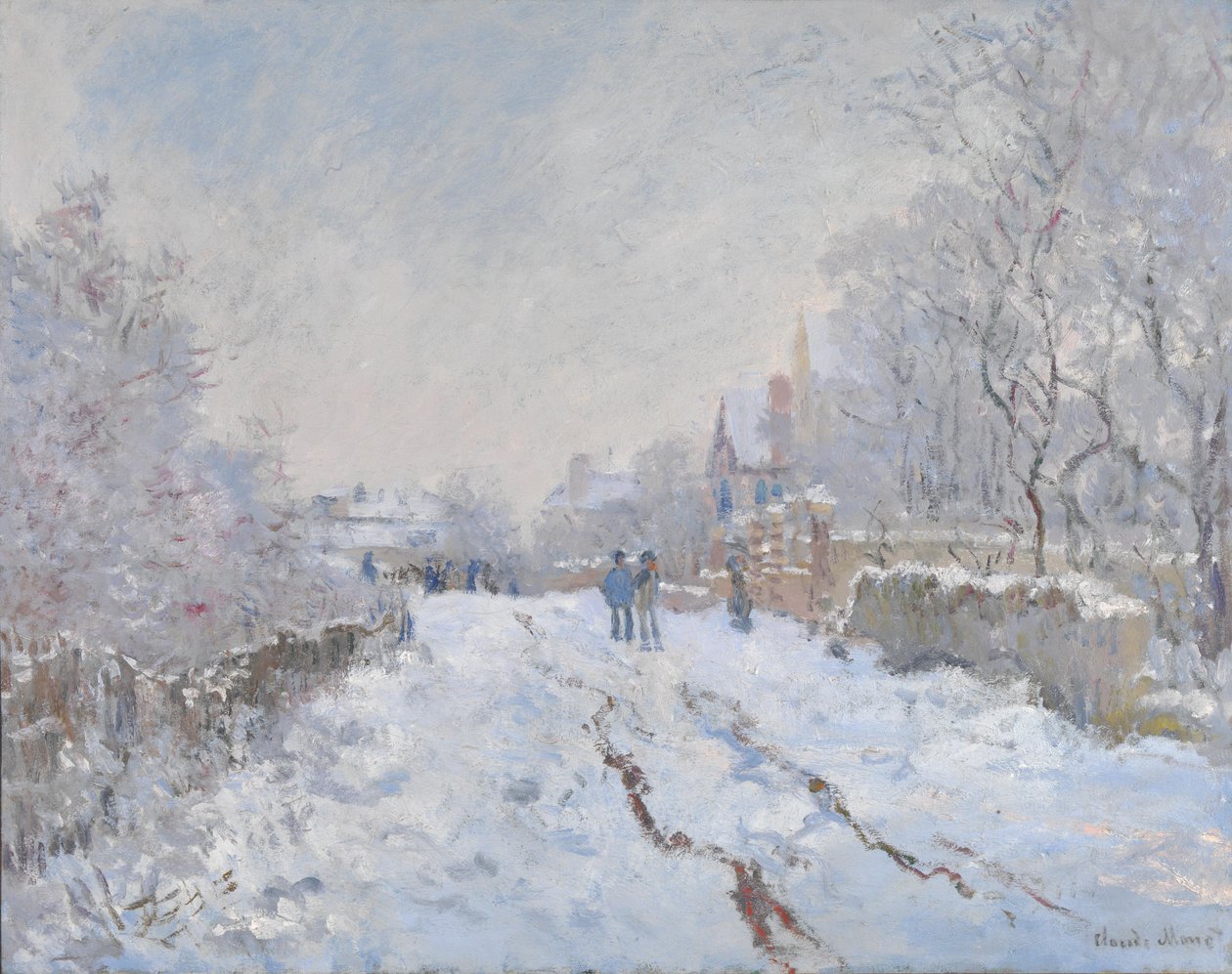 Escena de nieve en Argenteuil de Claude Monet