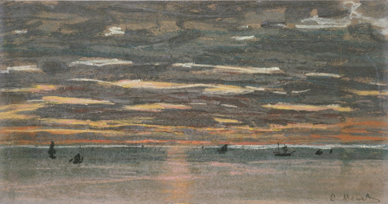 Puesta de sol en el mar de Claude Monet