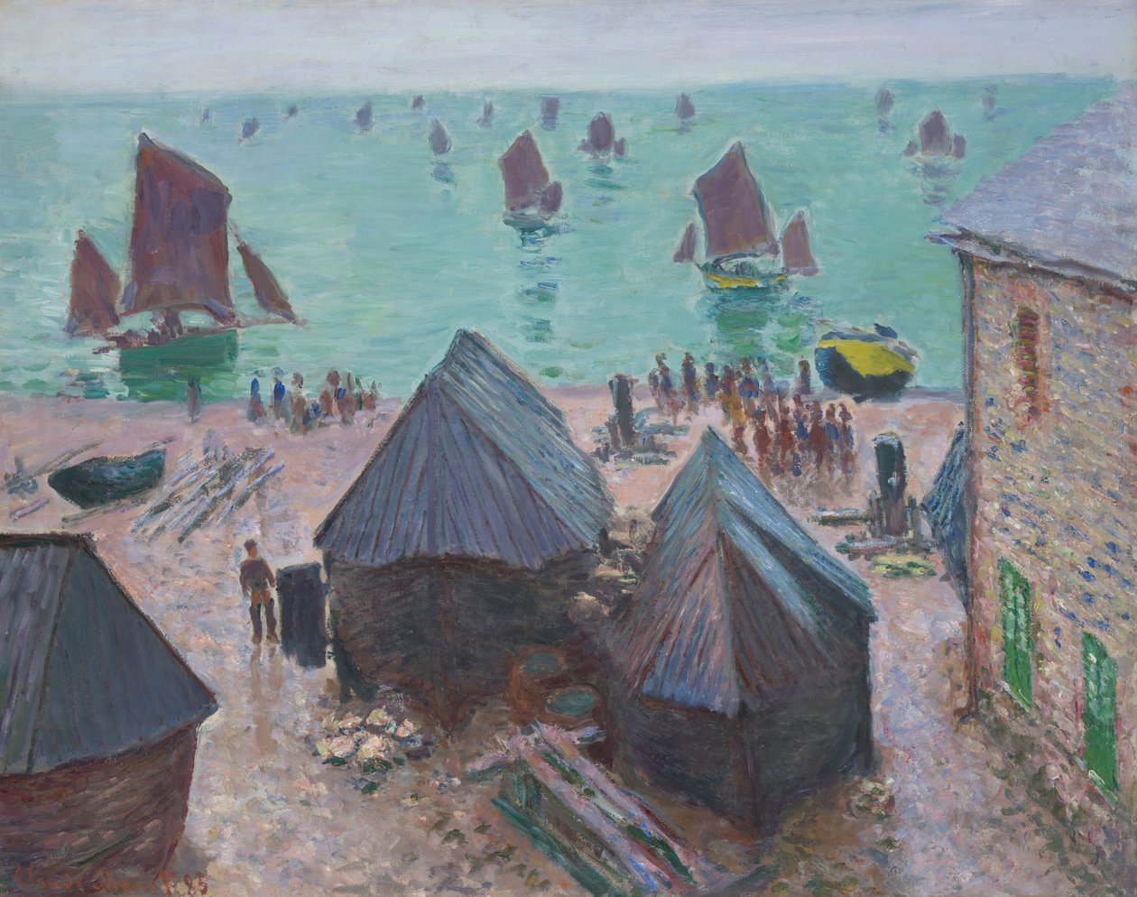 La Partida de los Barcos, Étretat de Claude Monet