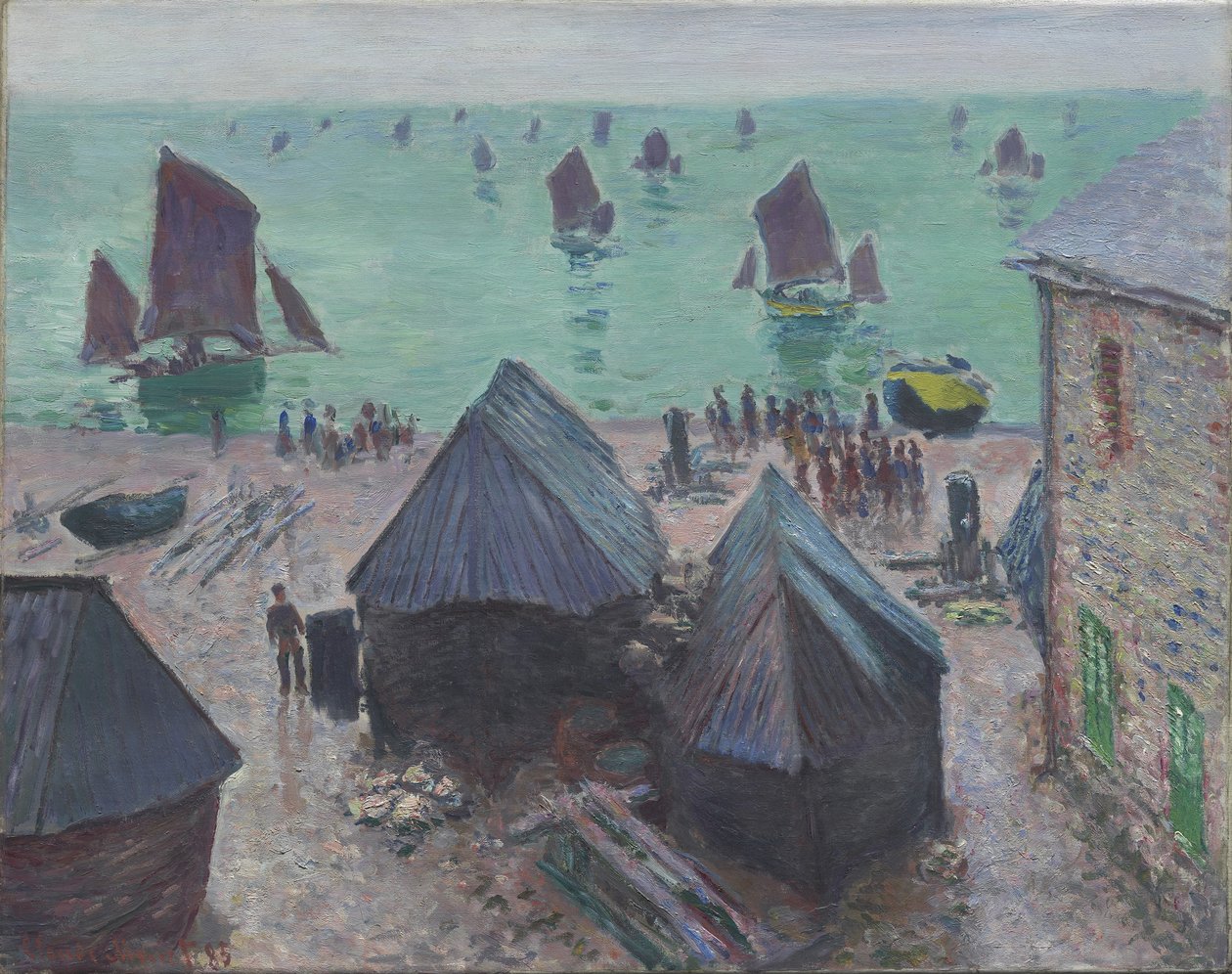 La partida de los barcos, Étretat, 1885 de Claude Monet