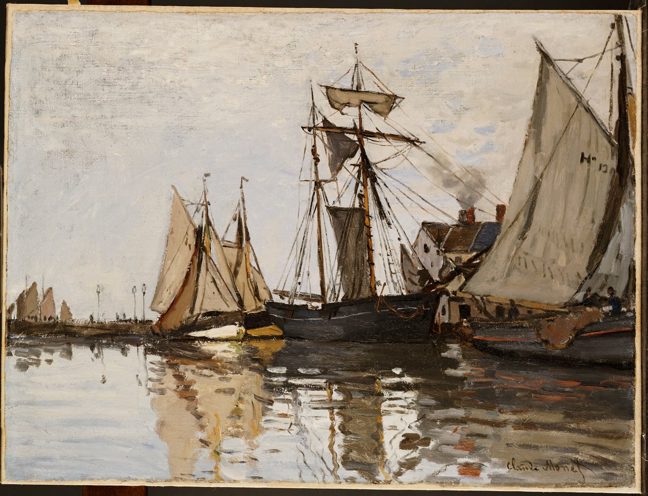 El puerto de Honfleur, c.1865 de Claude Monet