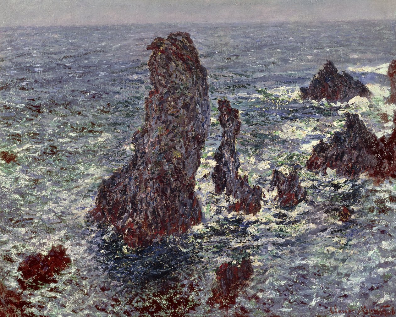Las rocas en Belle-Ile de Claude Monet