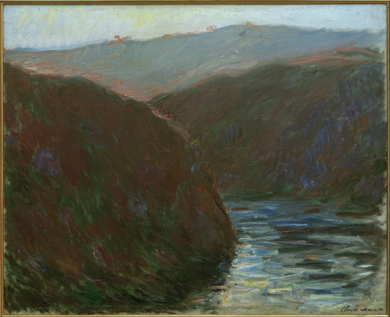 Valle de la Creuse, efecto del atardecer de Claude Monet