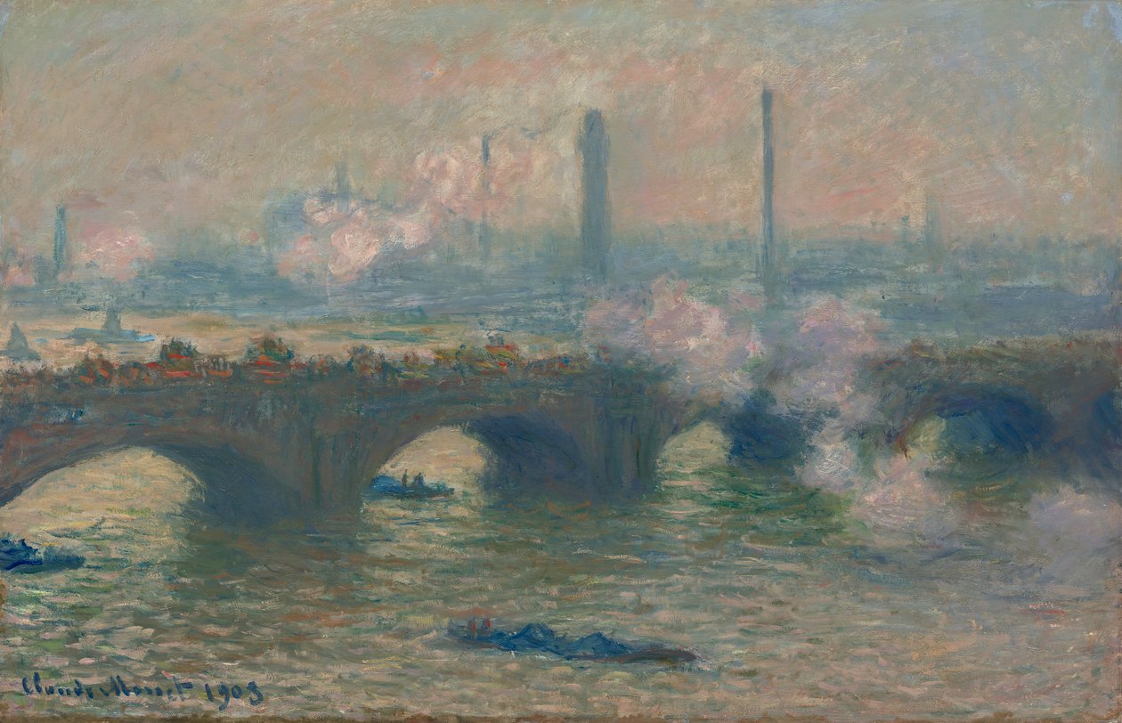 Puente de Waterloo, Día Gris, 1903 de Claude Monet