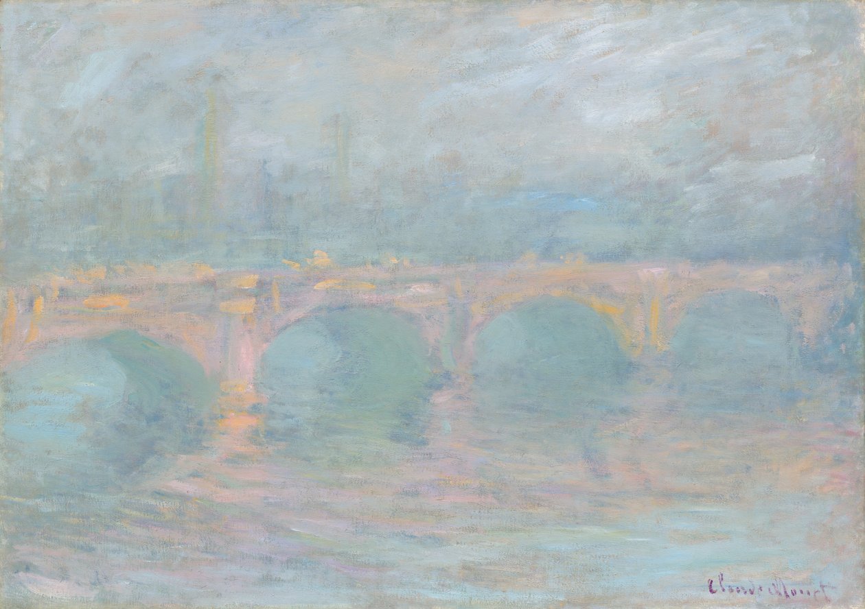 Puente de Waterloo, Londres, al Atardecer, 1904 de Claude Monet