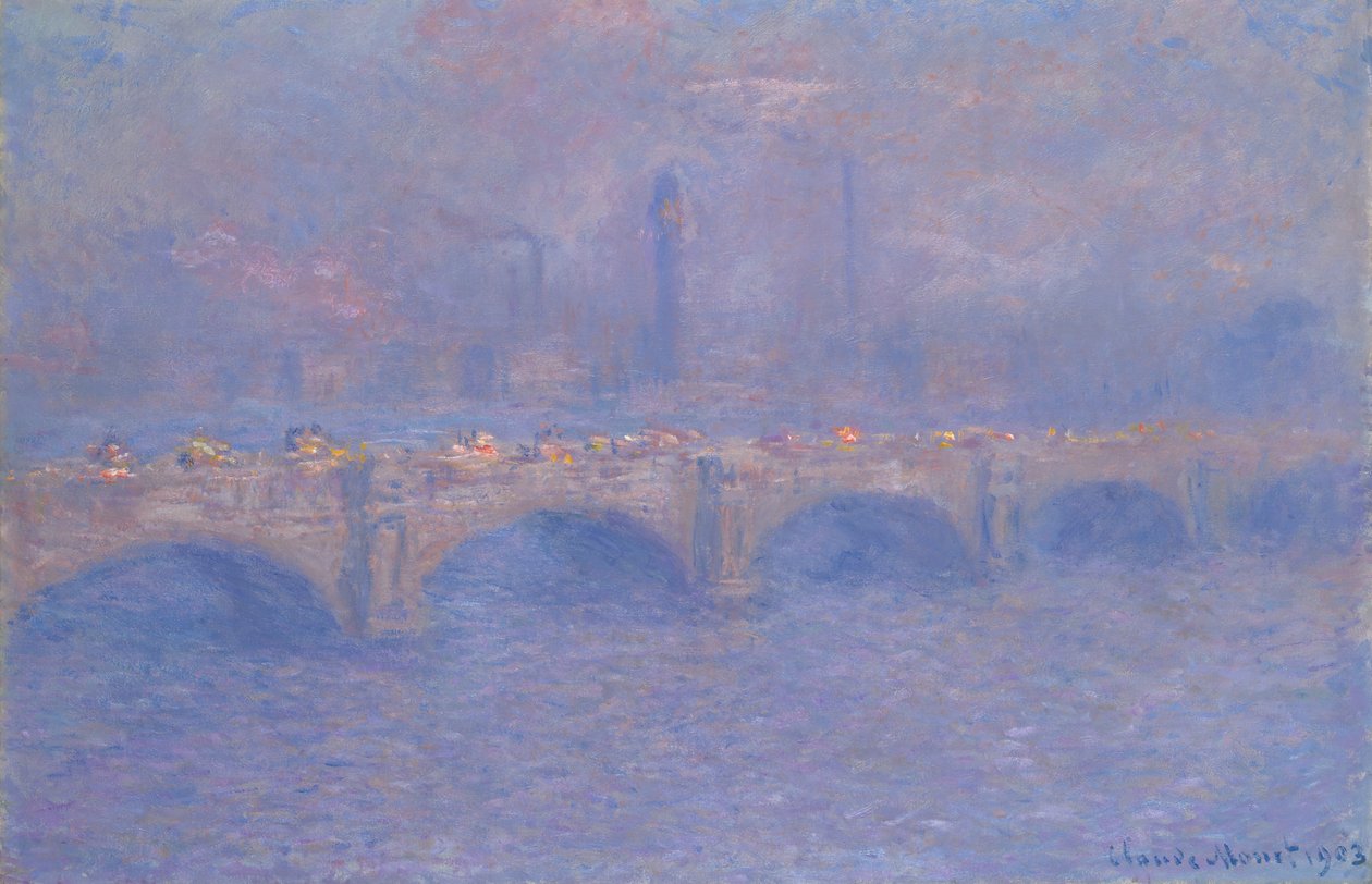 Puente de Waterloo, efecto de luz solar de Claude Monet
