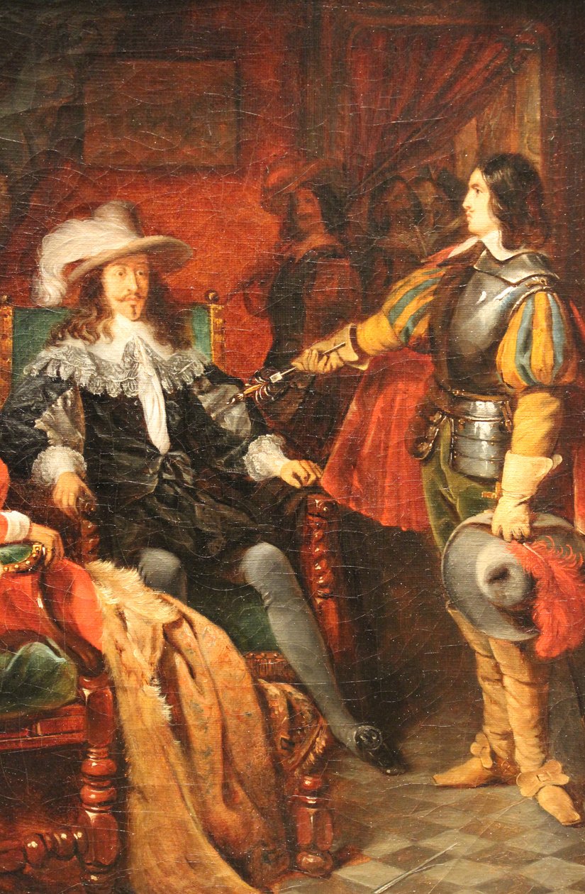 Cinq-Mars devolviendo su espada a Luis XIII de Claudius Jacquand