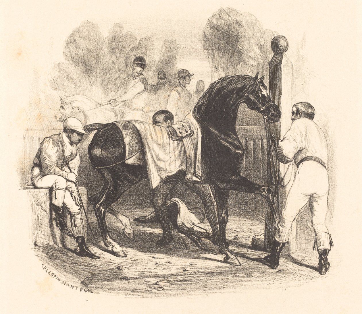 Caballo antes de la carrera de Célestin Nanteuil
