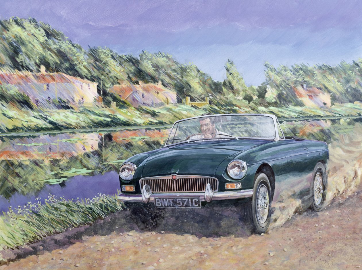 MGB junto a un canal francés de Clive Metcalfe