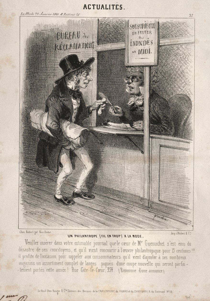 Actualidades: Un filántropo a la moda, 1841 de Clémente Pruche