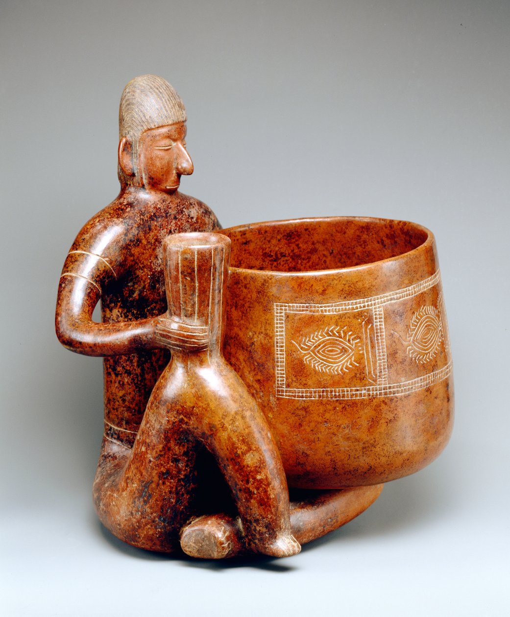 Hombre sentado (barro) de Colima Culture