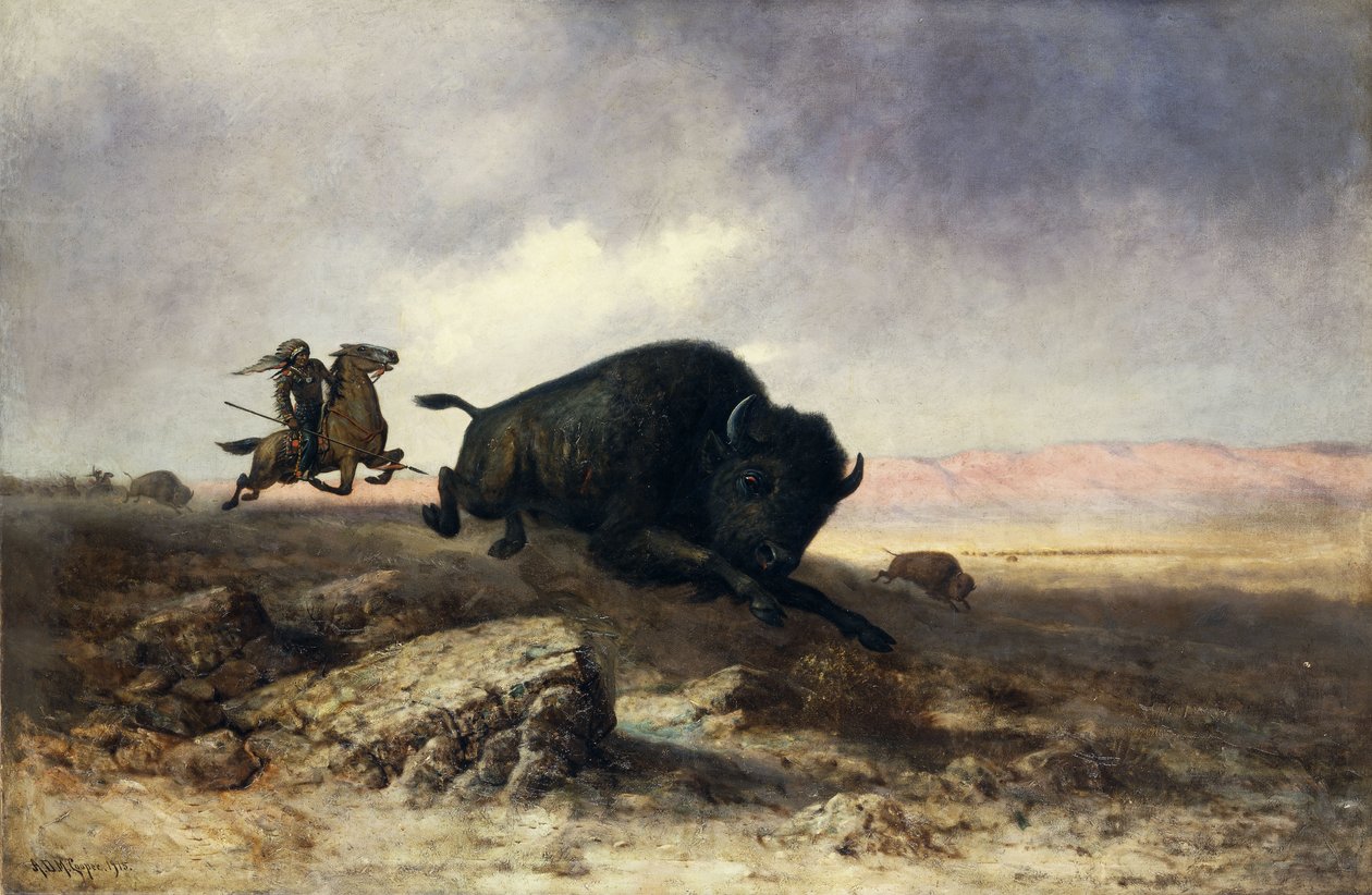 Caza de búfalos de Colin Campbell Cooper