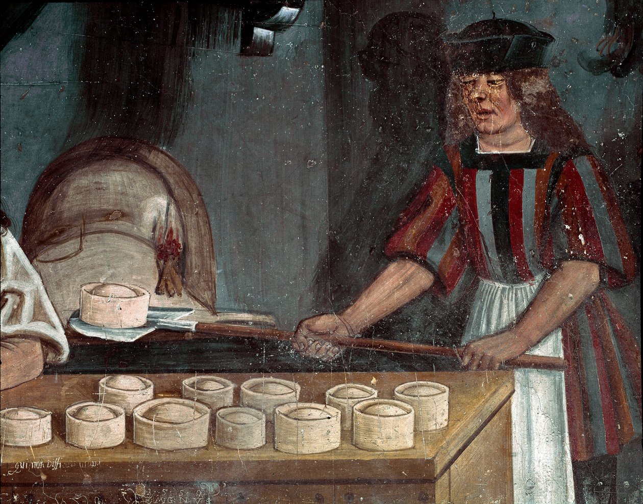 La panadería, detalle (fresco) de Colin Maestro