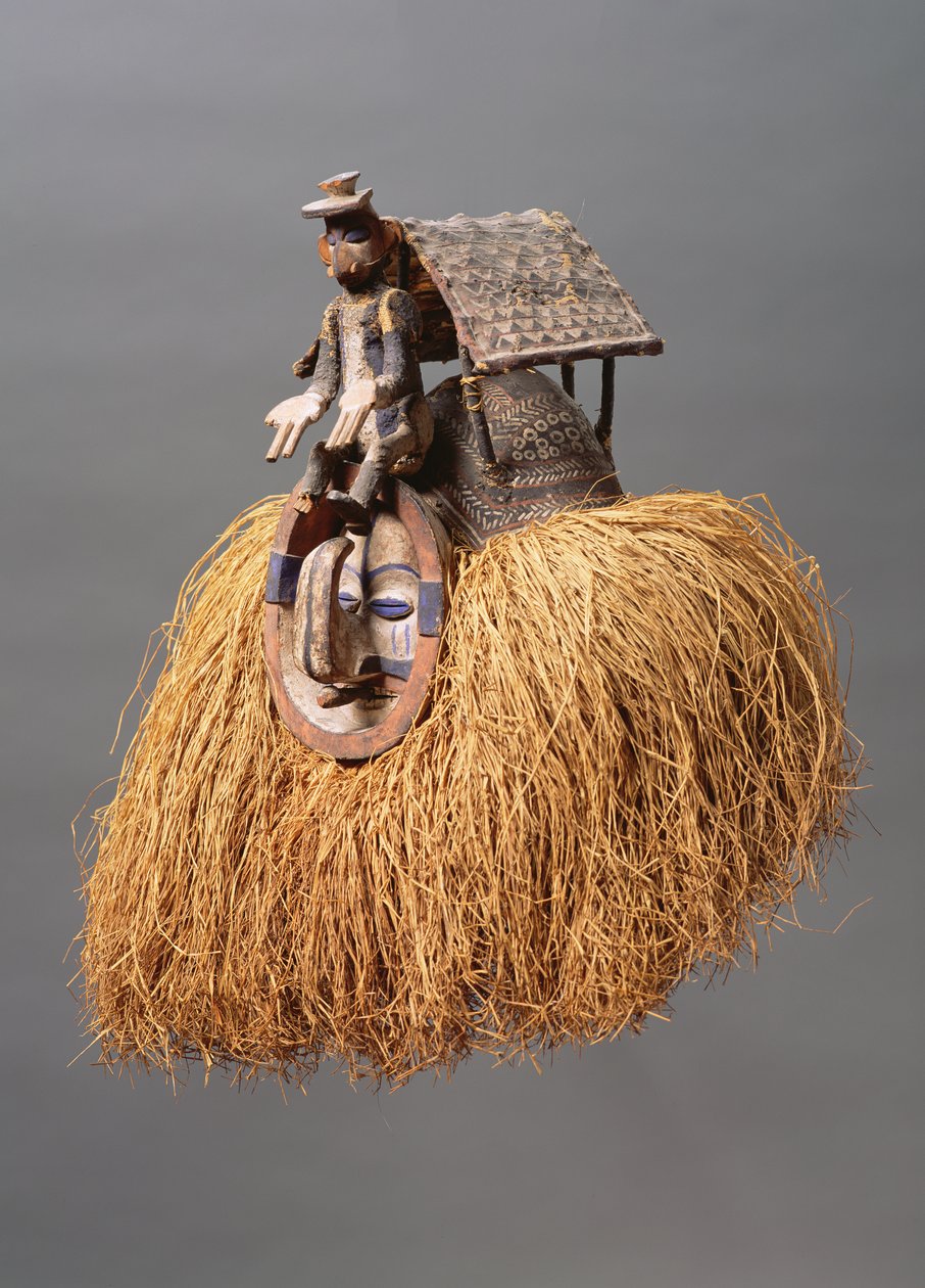 Máscara (madera y fibra) de Congolese