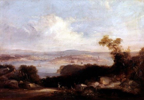 Vista extensa del puerto de Sídney de Conrad Martens