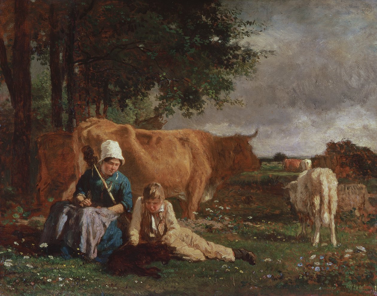 Escena pastoral de Constant Emile Troyon