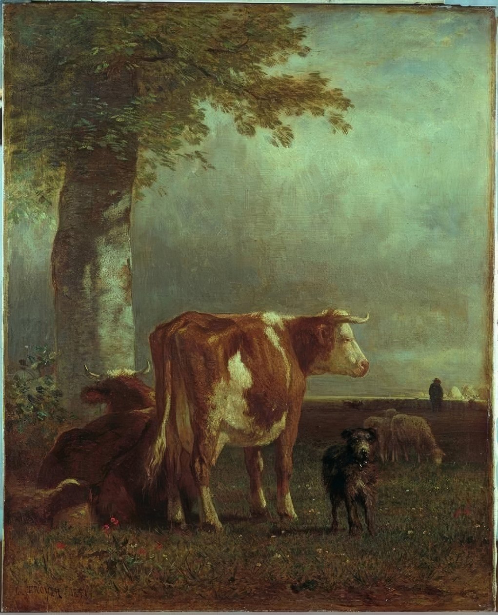 Vacas en el prado de Constant Troyon