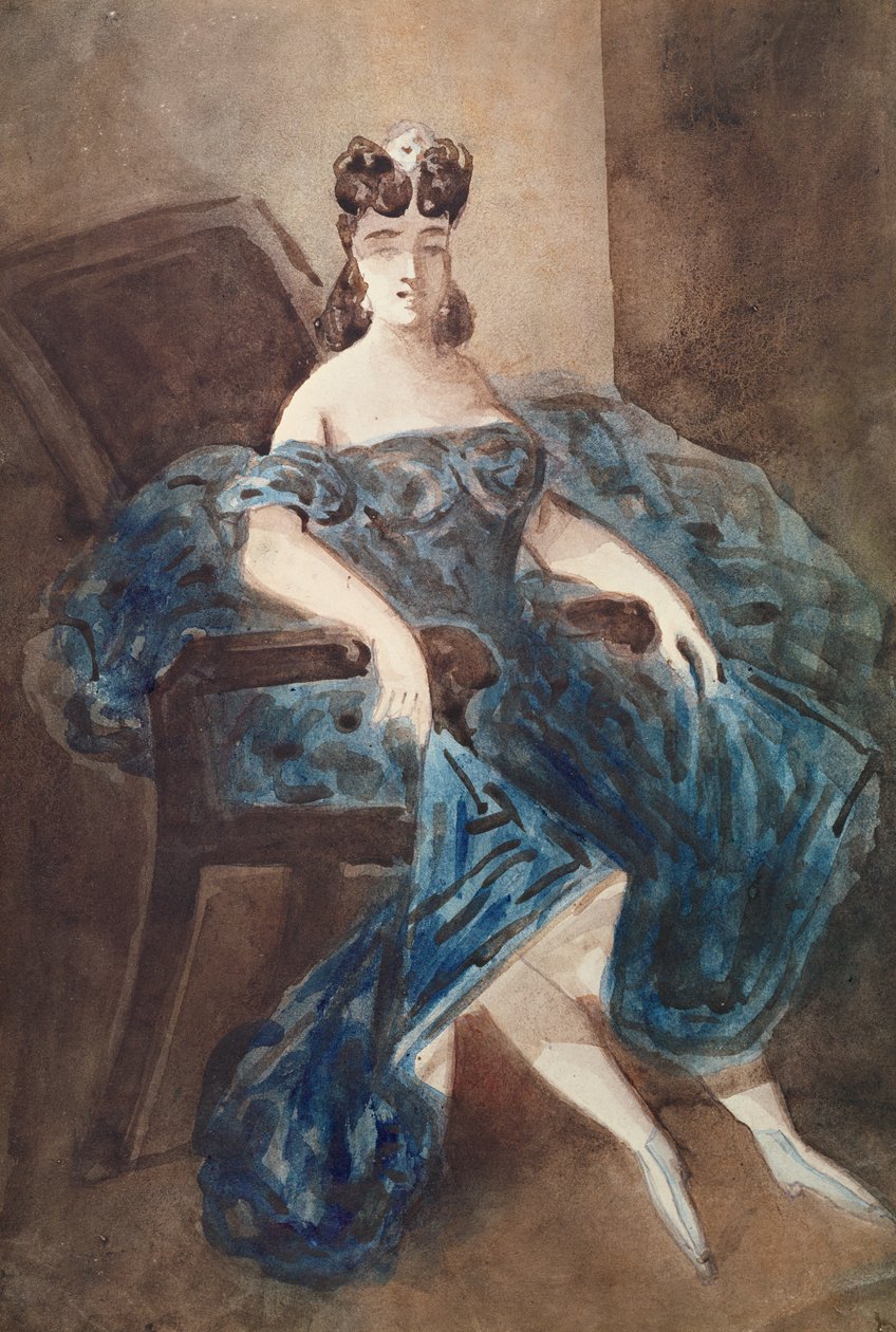 Mujer sentada en un sillón de Constantin Guys