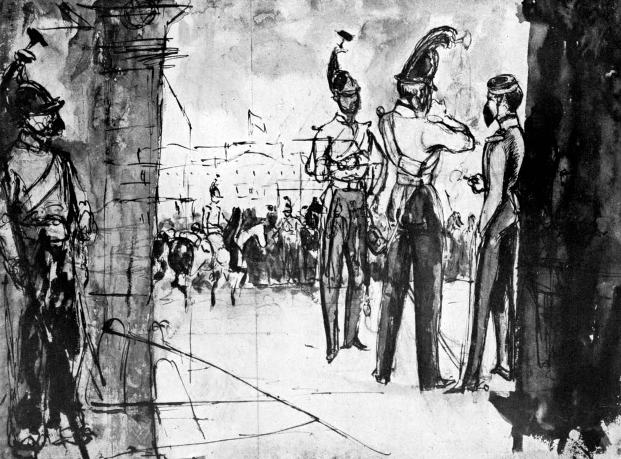 Grupo de soldados, 1930 de Constantin Guys