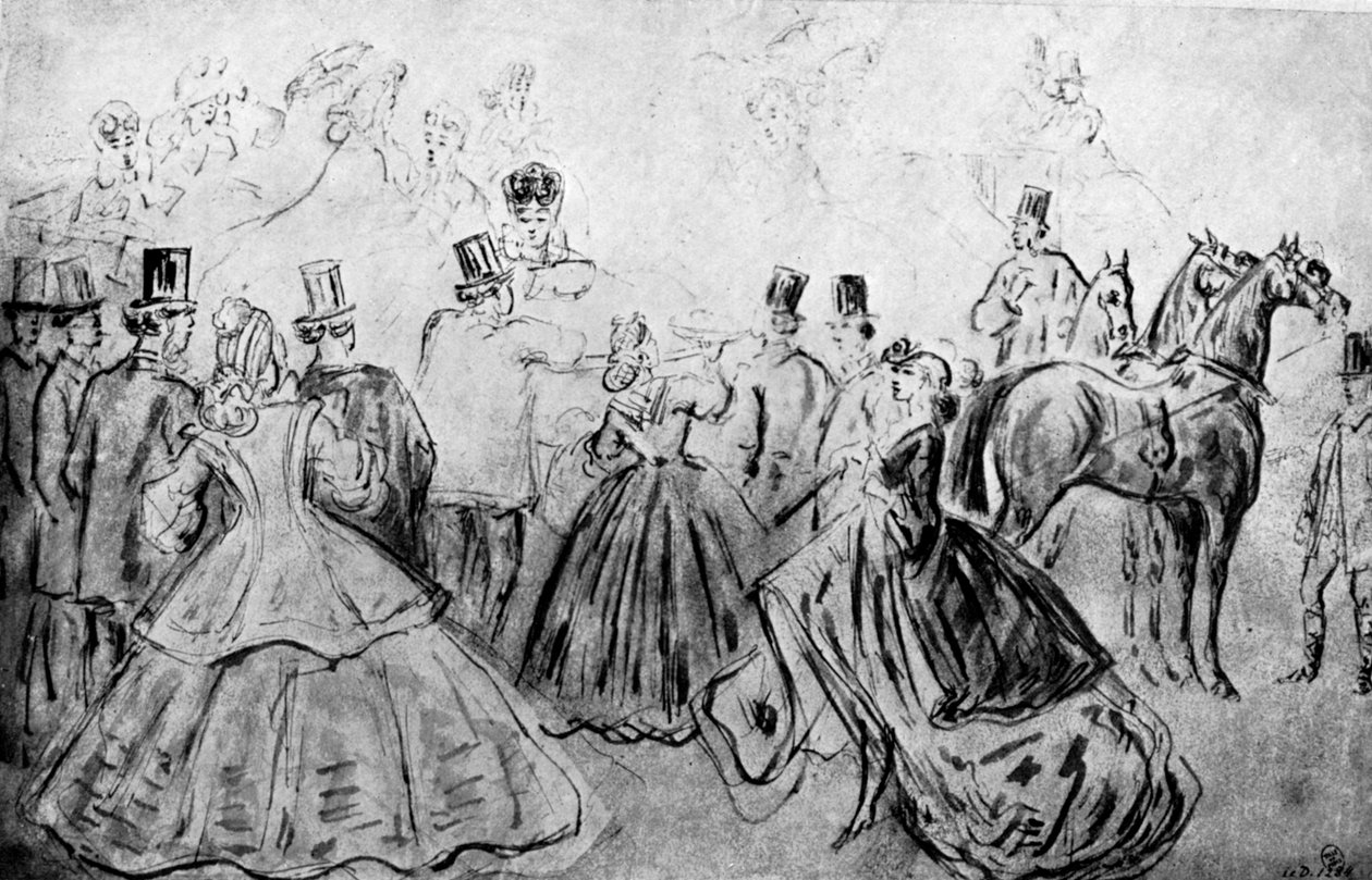 El paseo, siglo XIX, 1930 de Constantin Guys