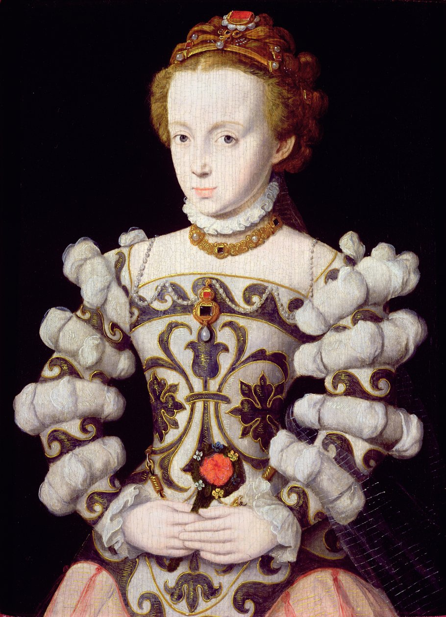 Retrato de una niña sosteniendo una rosa de Corneille de Lyon