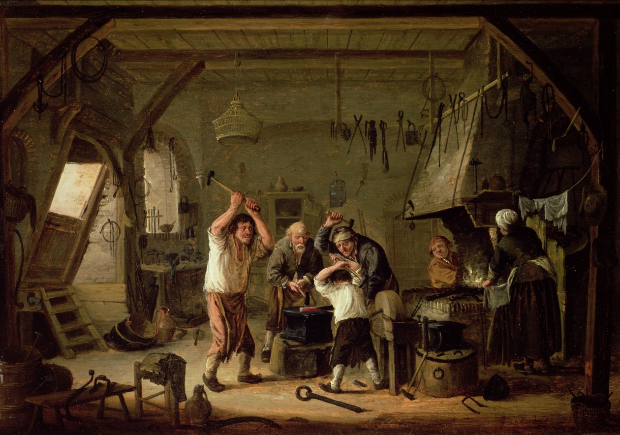Interior de una Herrería de Cornelis Beelt