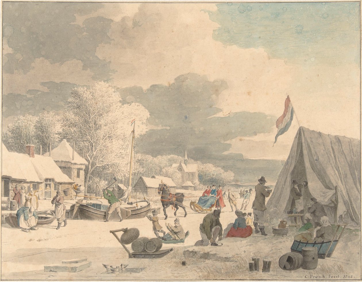 Paisaje de invierno de Cornelis Pronk