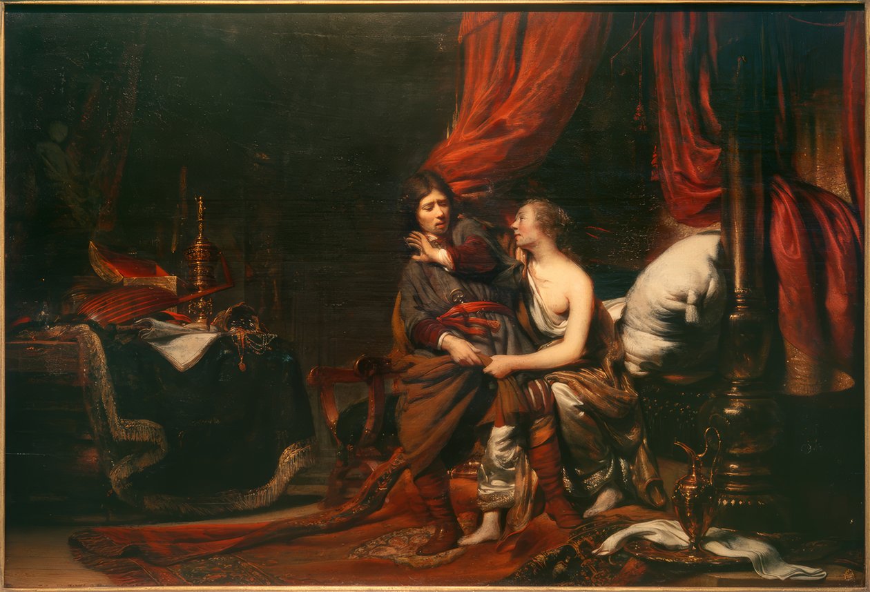 José y la esposa de Potifar de Cornelis Bisschop
