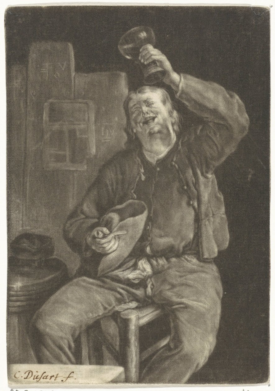 bebedor sonriente de Cornelis Dusart