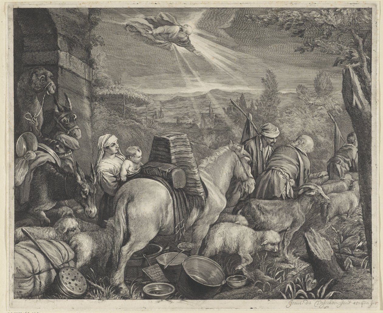 Abraham sale de Harán de Cornelis Visscher (II)