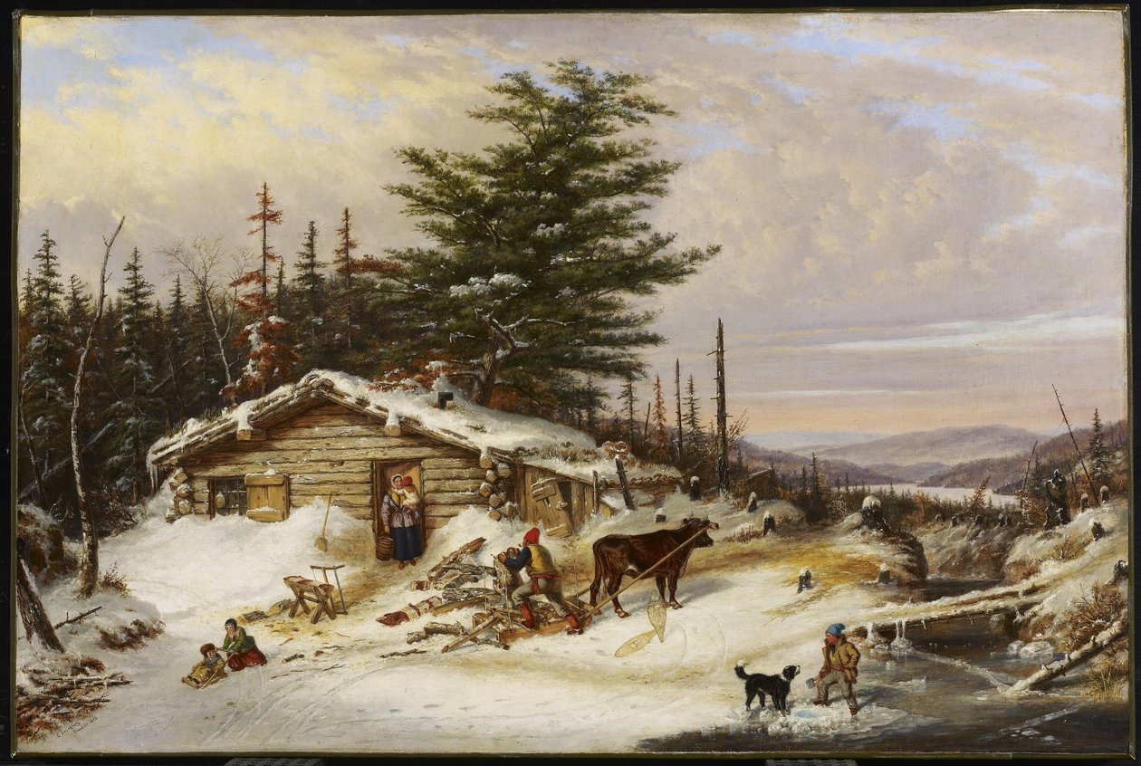 Casa de troncos del colono de Cornelius Krieghoff