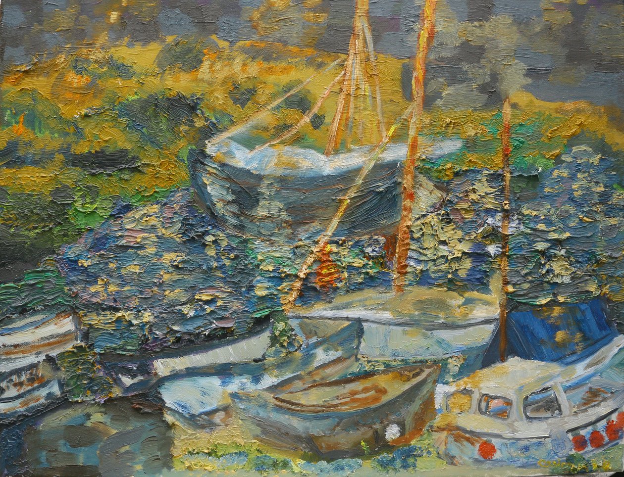Puerto de Mousehole, barcos en reposo de Cosima Duggal
