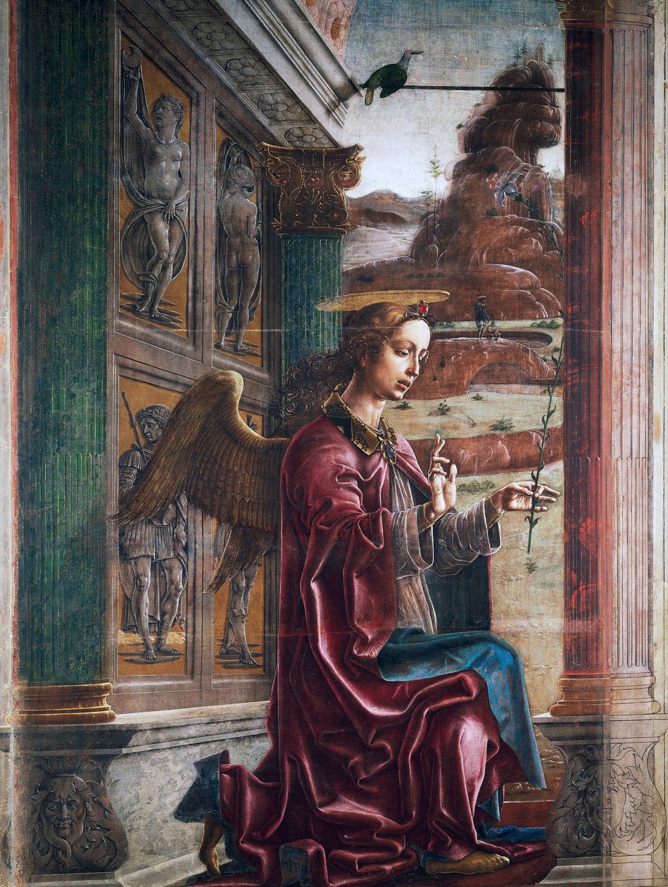 Ángel, detalle de la Anunciación de Cosimo Tura