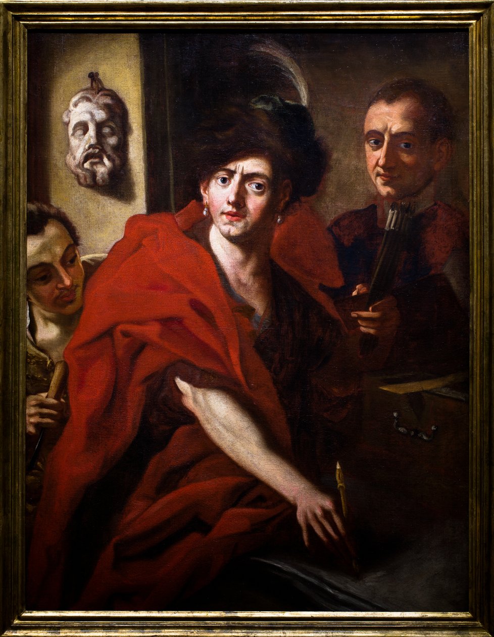 Autorretrato con sus hermanos de Cosmas Damian Asam