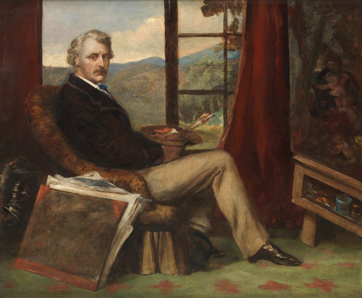 Autorretrato (Óleo sobre panel de caoba) de Coutts Lindsay