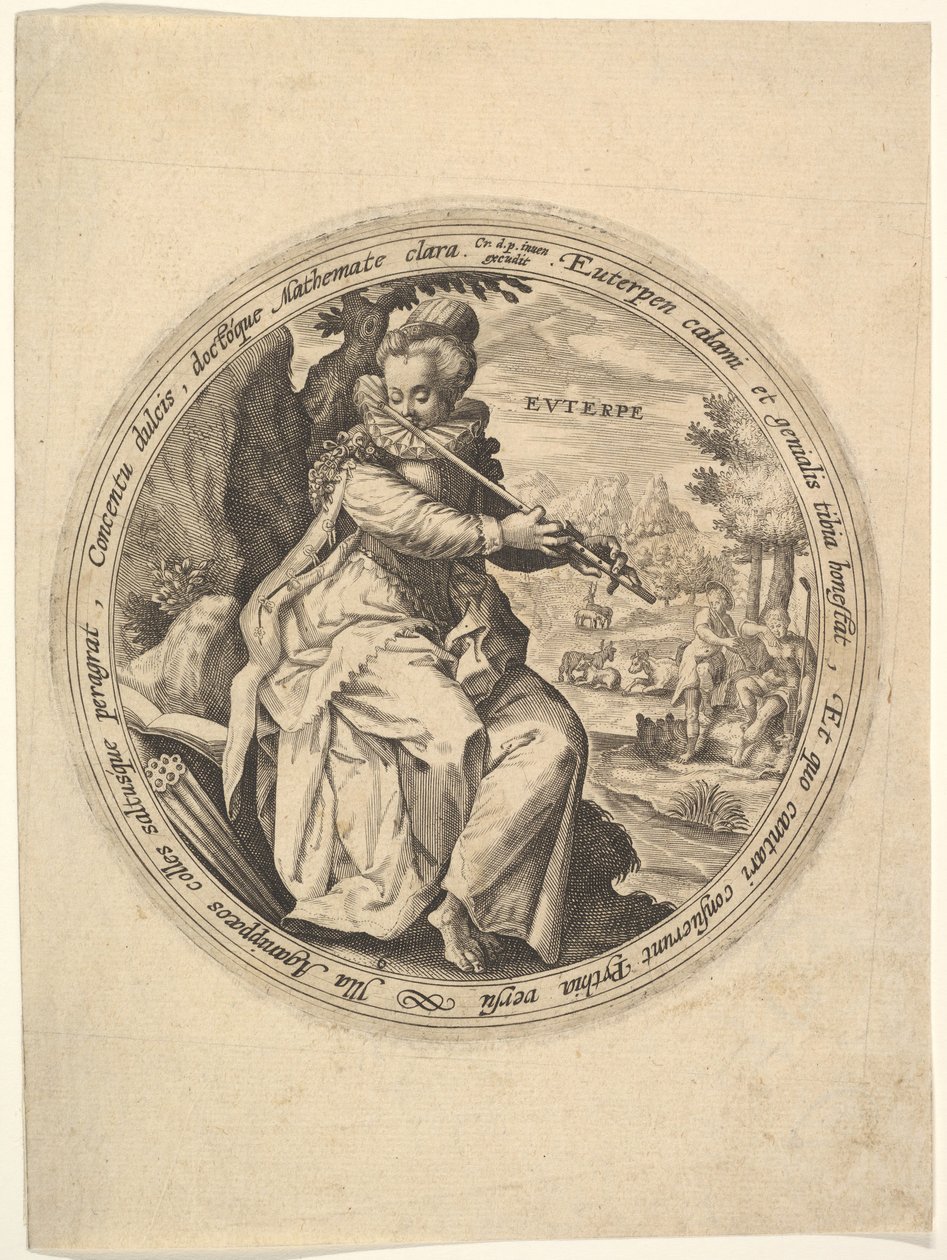 Euterpe, de Las Musas de Crispijn de Passe I