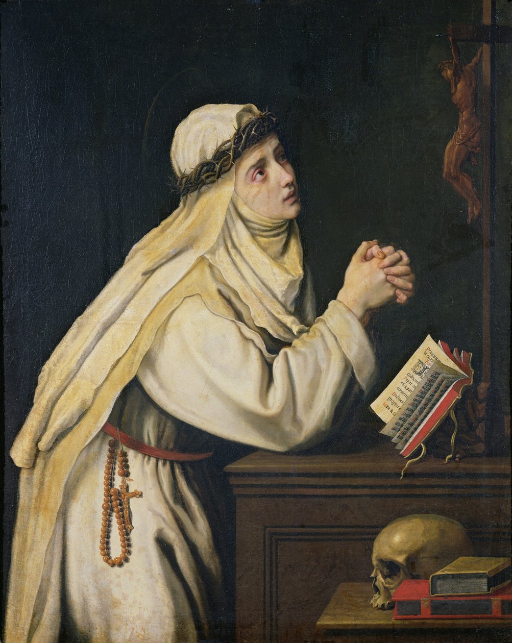 Santa Catalina de Siena (1347-80) después de una pintura de Francisco Zurbarán (1598-1664) de Cristofano Allori