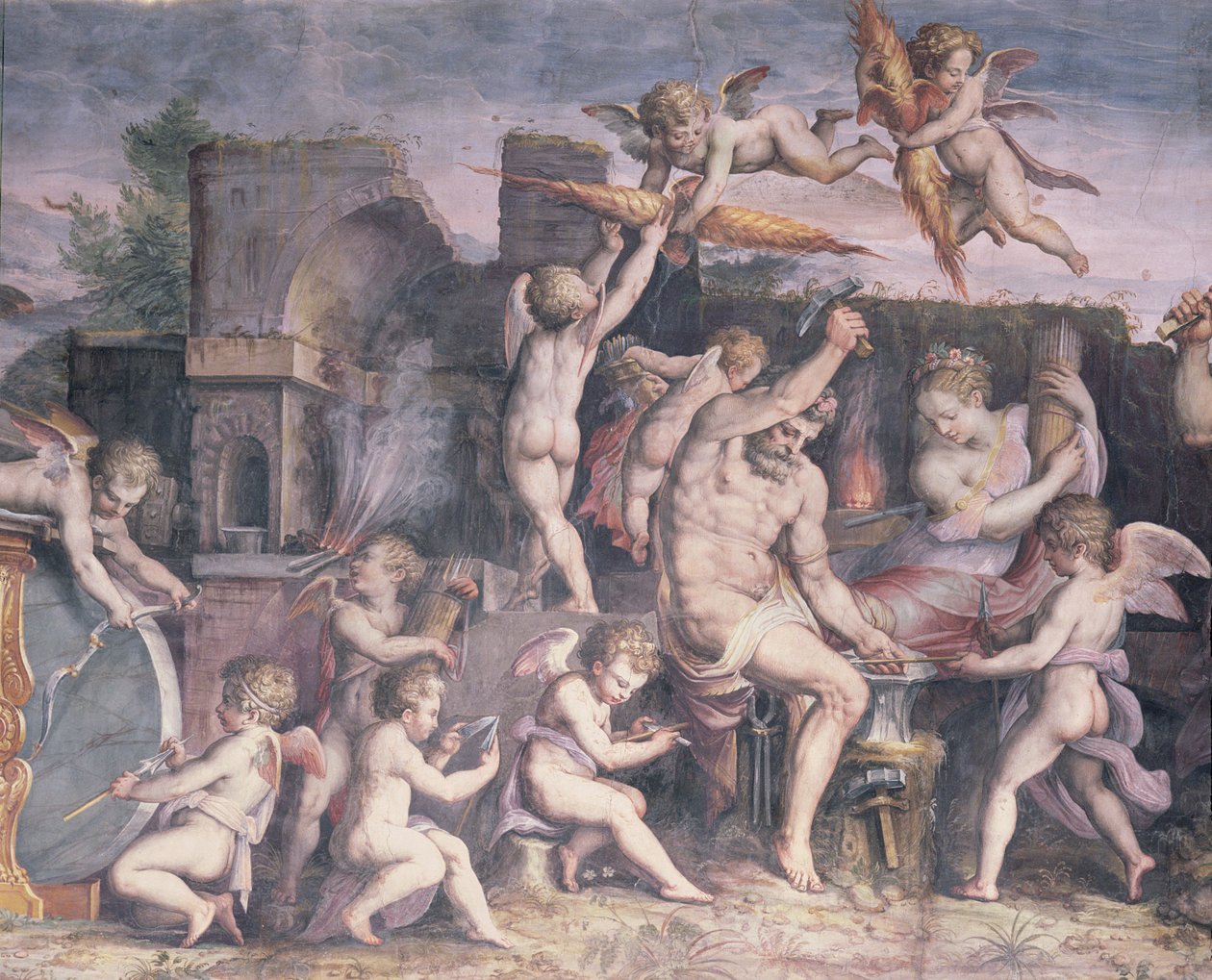 La fragua de Vulcano, 1555 de Cristofano Gherardi
