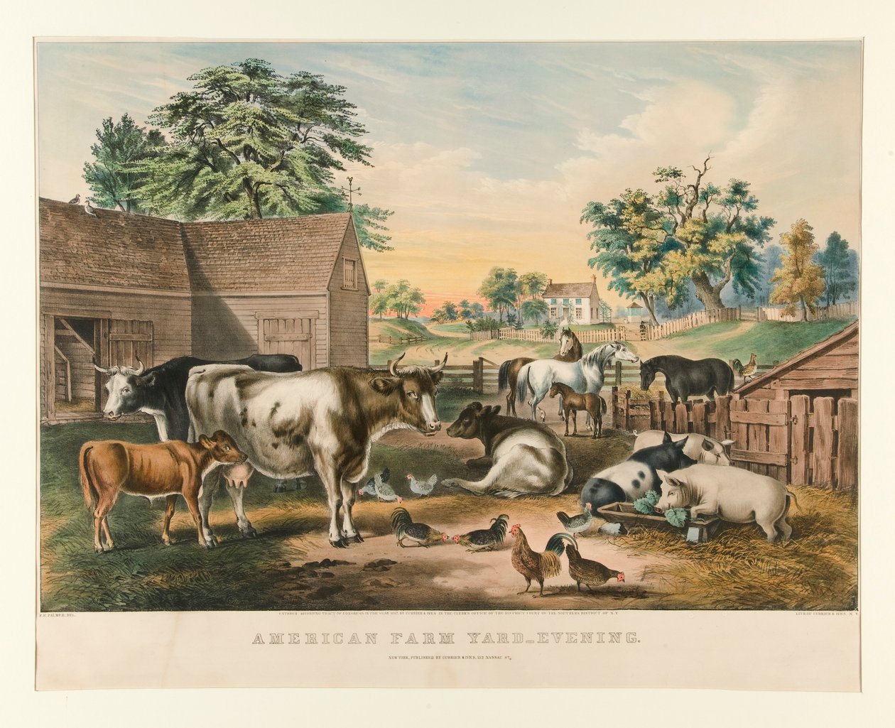American Farm Yard - Tarde de Currier and Ives