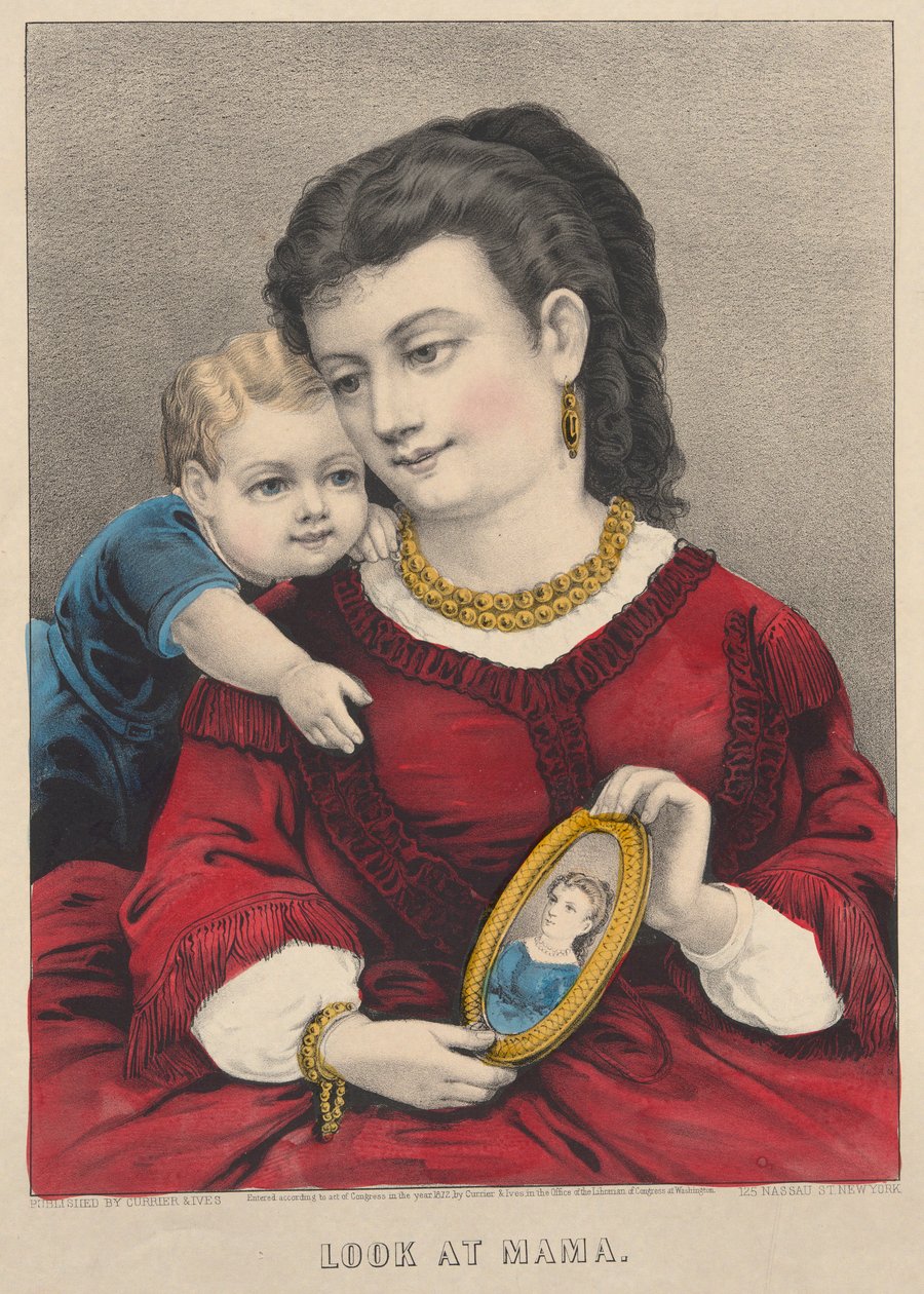mira a mamá de Currier and Ives