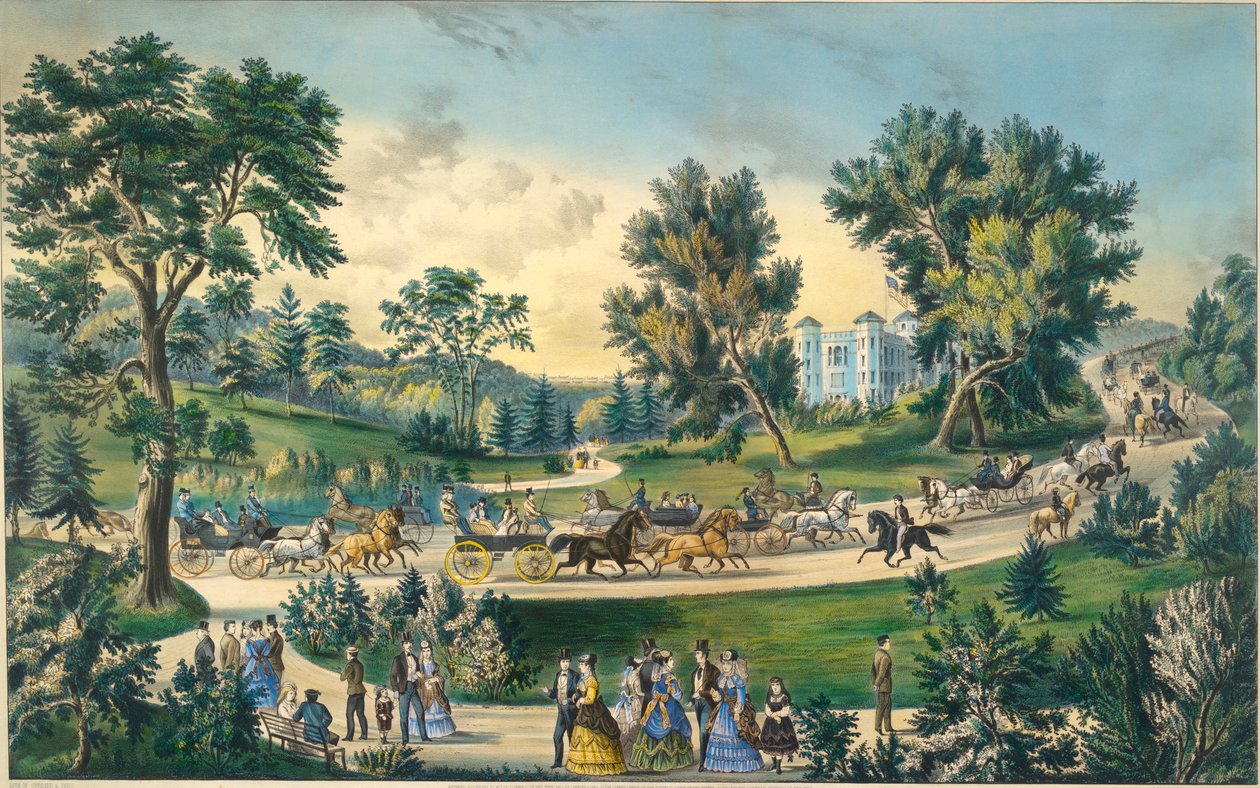 Grand Drive, Central Park N.Y. de Currier and Ives