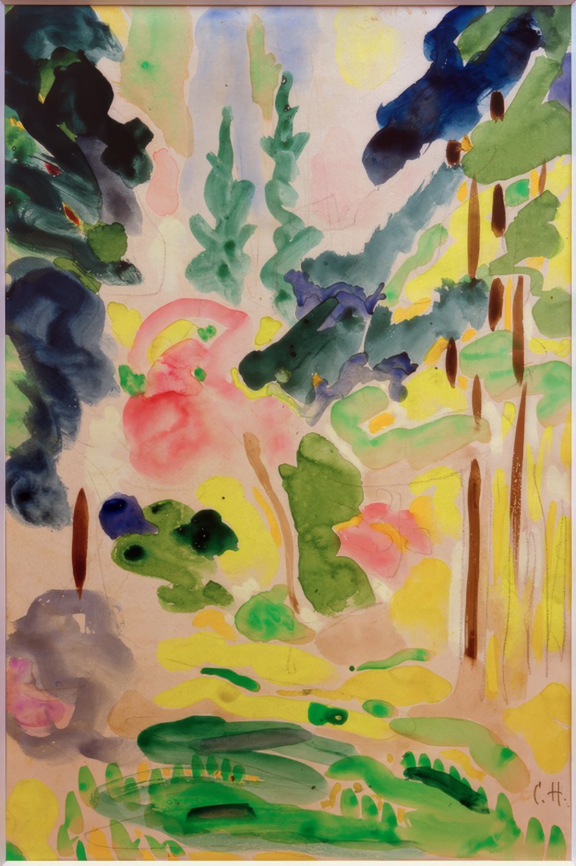 Paisaje con árboles cerca de Pretzfeld de Curt Herrmann