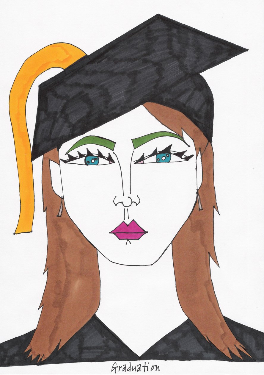Graduación (rotulador sobre papel) de Daisy de Villeneuve